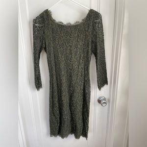 DvF Zarita Long Dress in Olive
